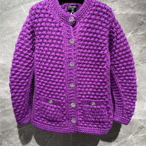 chanel purple sweater cardigan coat