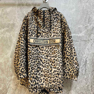 dior leopard print hooded jacket