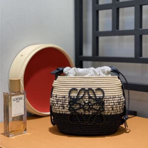 loewe woven straw basket bag