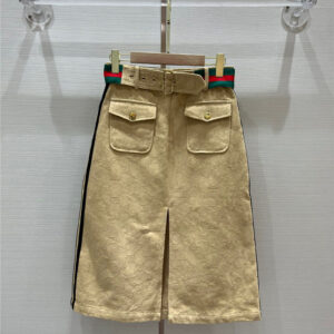 gucci jacquard slit maxi skirt