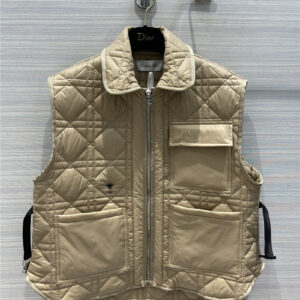 dior check quilted quilted vest jacket