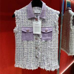 chanel tweed purple vest