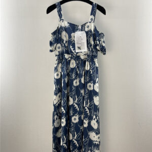 chanel print resort island suspender dress