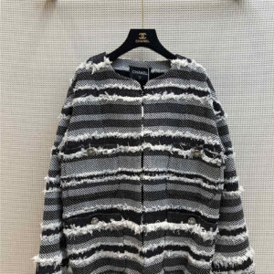 chanel zebra-print whiskered coat