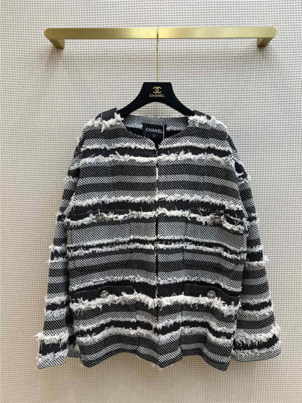 chanel zebra-print whiskered coat