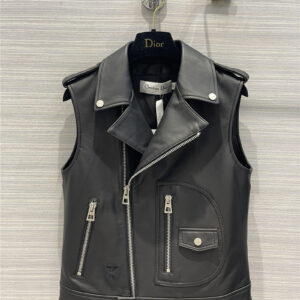 dior motorcycle leather vest