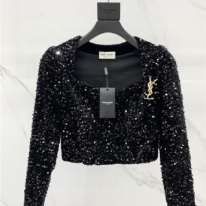 YSL Vintage Series Sequin Embroidered Top