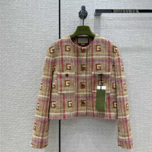 gucci gg gingham crewneck jacket