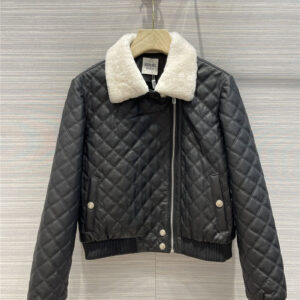 hermes rhombus lined genuine leather jacket