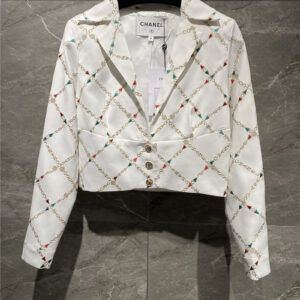 chanel embroidered diamond shirt jacket