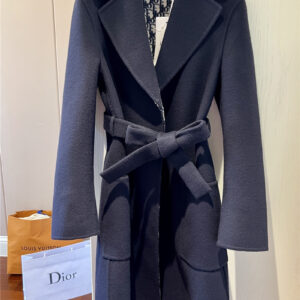 dior blue handmade wool long coat