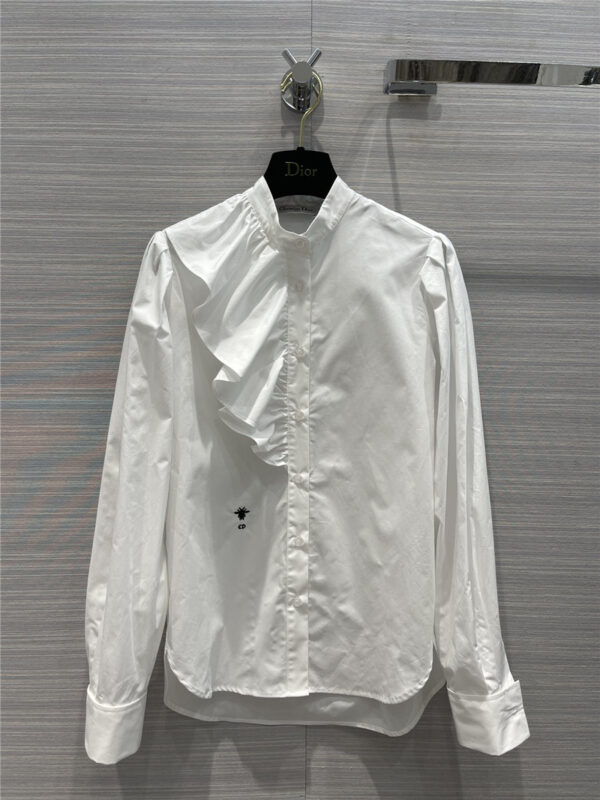 dior white lace patchwork shirt