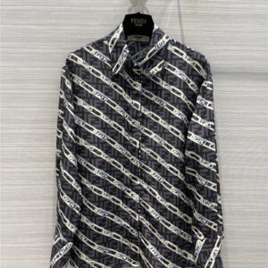 fendi chain-link printed silk shirt