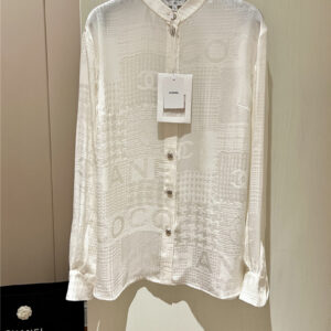 chanel white silk shirt