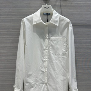 prada triangle logo rhinestone cufflinks white shirt