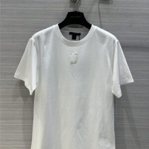 louis vuitton LV new small leather label logo T-shirt
