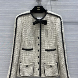chanel soft tweed bow coat