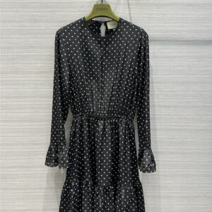 gucci classic black and white vintage silk dress