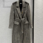 ysl tweed long coat
