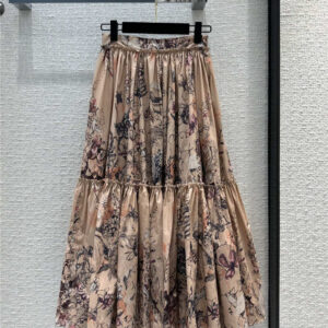 Dior print graphic maxi skirt