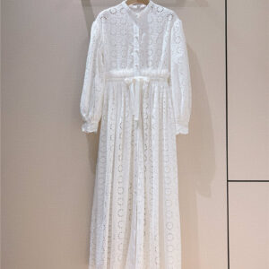 Dior court style hollow embroidery dress