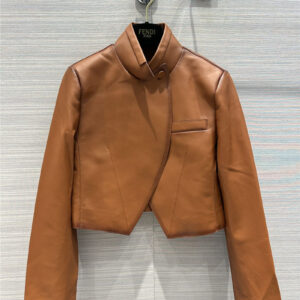fendi cropped leather jacket