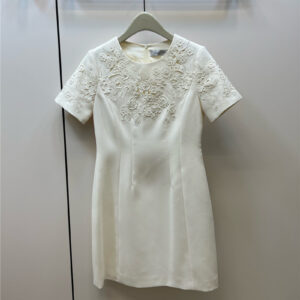valentino appliquéd beaded short-sleeved dress