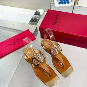 Valentino early spring new leather fabric slippers