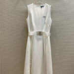 prada classic nylon belted sleeveless dress