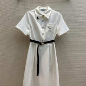 prada A-line waist short-sleeved dress