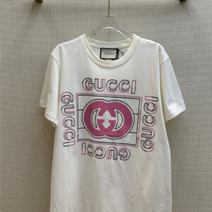 gucci vintage logo pink print T-shirt