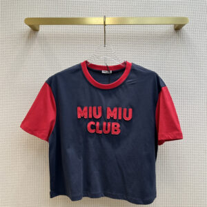 miumiu contrast color short-sleeved T-shirt