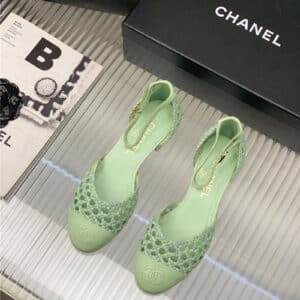 Chanel Mary Jane woven hollow sandals