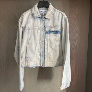 loewe denim jacket with contrast match lettering