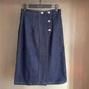 Hermès spring and summer new plaid denim skirt