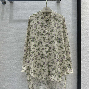 dior small floral print long-sleeved shirt