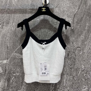 Chanel black and white color contrast camisole