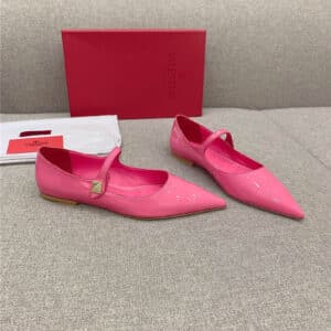 valentino pointed toe small heel mary jane shoes