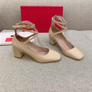 valentino square toe block heel mary jane shoes