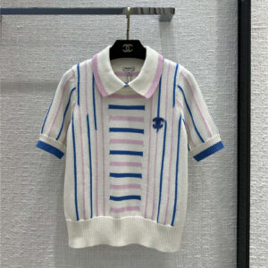 Chanel small fresh color striped sweater
