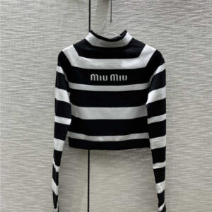 miumiu half turtleneck long-sleeved knitted pullover