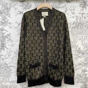 gucci early spring new V-neck gold thread cardigan
