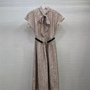 celine digital print silk dress in silk crepe de chine