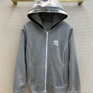 alexander wang premium gray printed hooded jacket