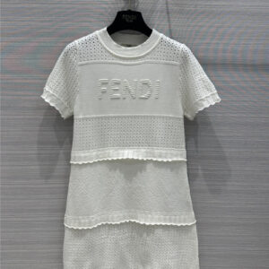 fendi hollow knitted dress