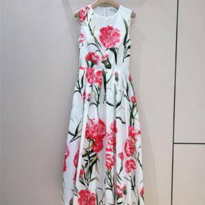 Dolce & Gabbana d&g carnation print long dress
