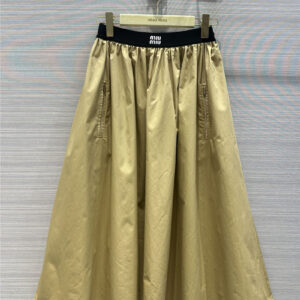 miumiu paneled webbing waist design long skirt