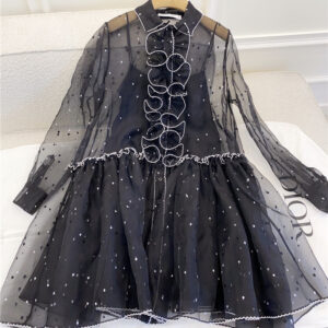 Dior new polka dot embroidery dress