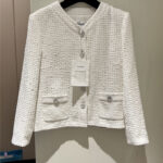 Chanel three-dimensional woven white coat