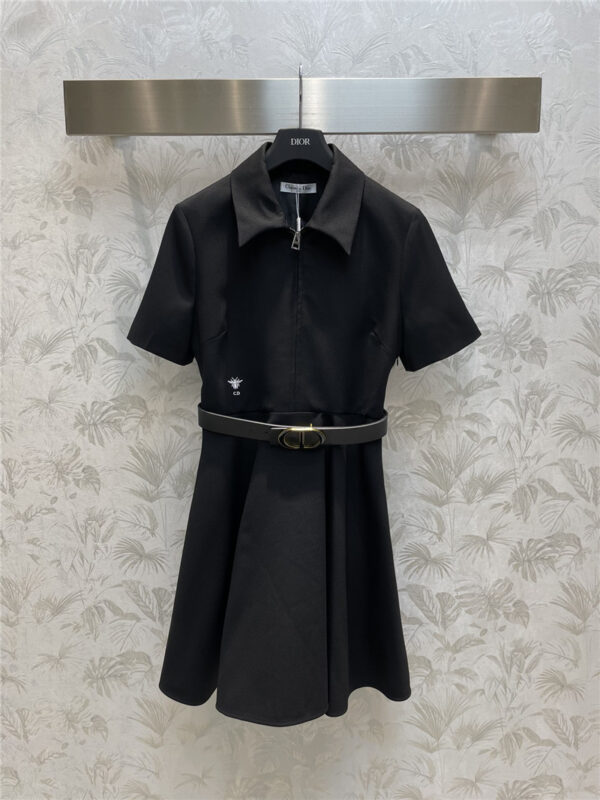 dior simple bee embroidery dress
